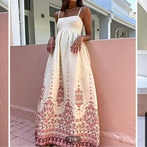 The Commense | Floral Print Spaghetti Strap Long Dress